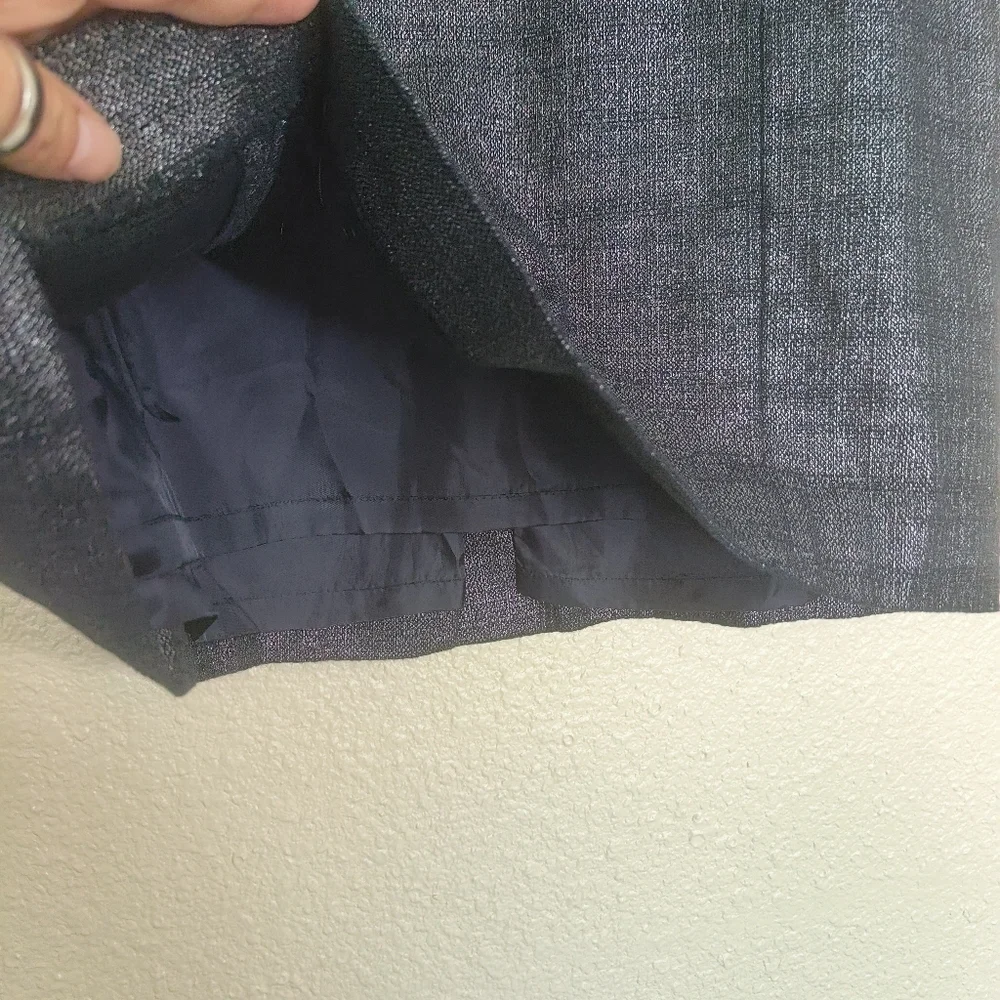 Loft ANN TAYLOR short dark blue skirt size 14 women's Cotton business ‎ office